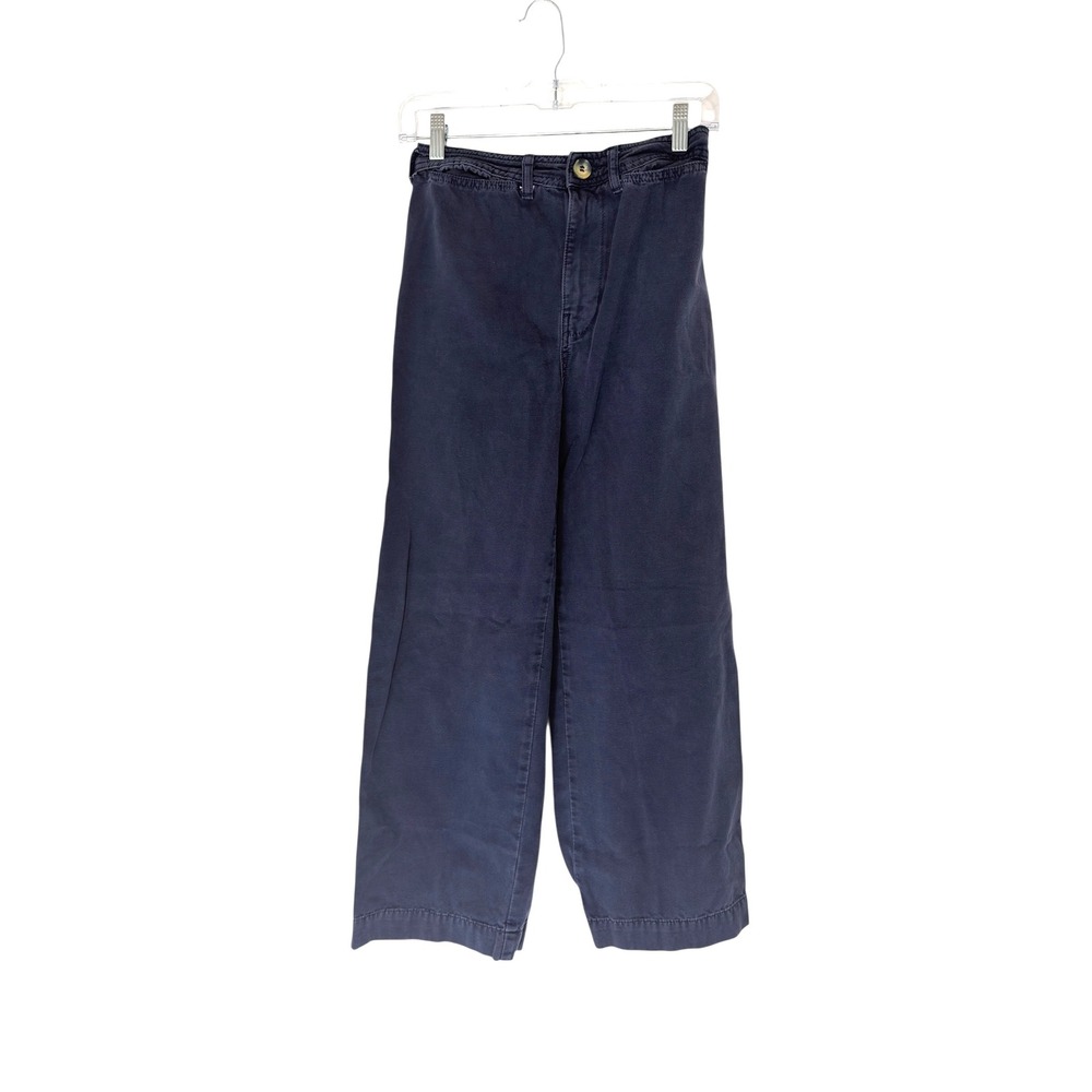 We the Free Wide Leg High Rise Cropped Pants‎ Blue Basic Casual Everyday Size 25